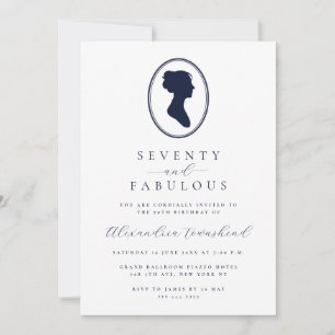 Elegant Vintage Silhouette 70th Birthday Invitation