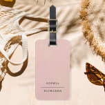 Elegant Vintage | Simple Minimal Blush Luggage Tag<br><div class="desc">This minimalist luggage tag features elegant,  vintage look dark charcoal grey text typography and a simple classic layout on a neutral,  blush pink textured look background for a professional look for the business traveller.</div>
