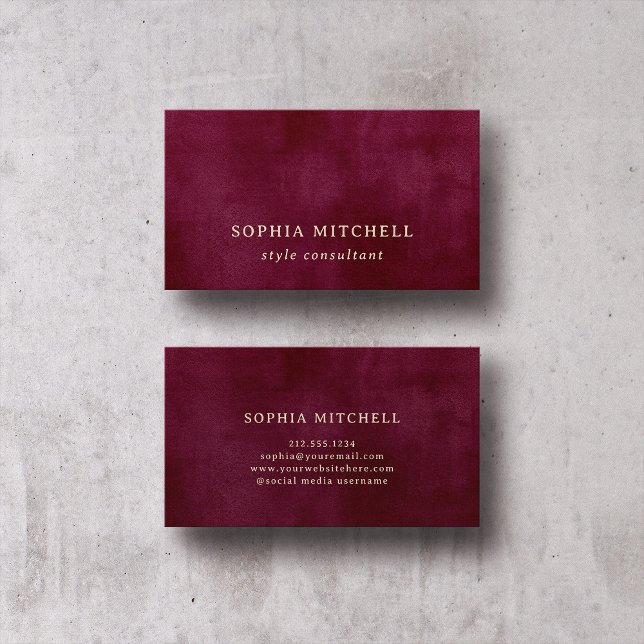 Elegant Vintage | Simple Minimal Burgundy Business Card (Creator Uploaded)