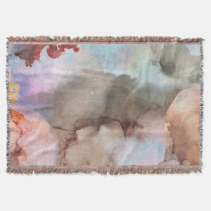 Elegant Vintage Soft Colourful Watercolor  Throw Blanket