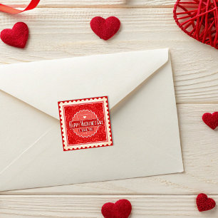 Elegant Vintage Stamp Style Valentine's Day 