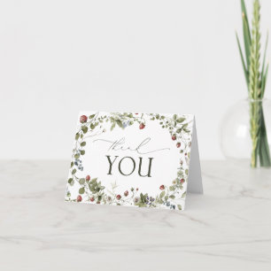 Elegant Vintage Strawberry Thank You Card