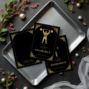 Elegant Vintage Strongman Golden Effect Groomsman