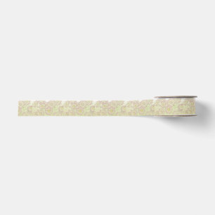 Elegant Vintage Style, Beige Floral  Ribbon Grosgrain Ribbon