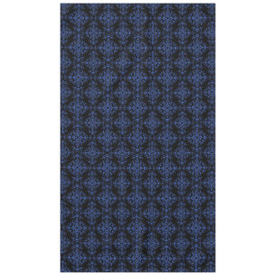 Elegant Vintage Style Damask Blue Black Tablecloth