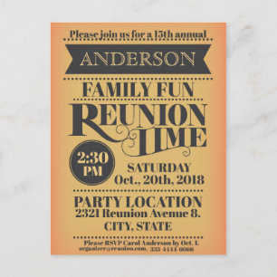 Elegant vintage style family reunion design postcard