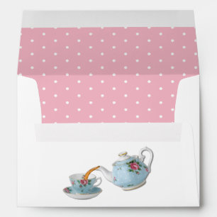 Elegant Vintage Style Teapot & Cup Envelope