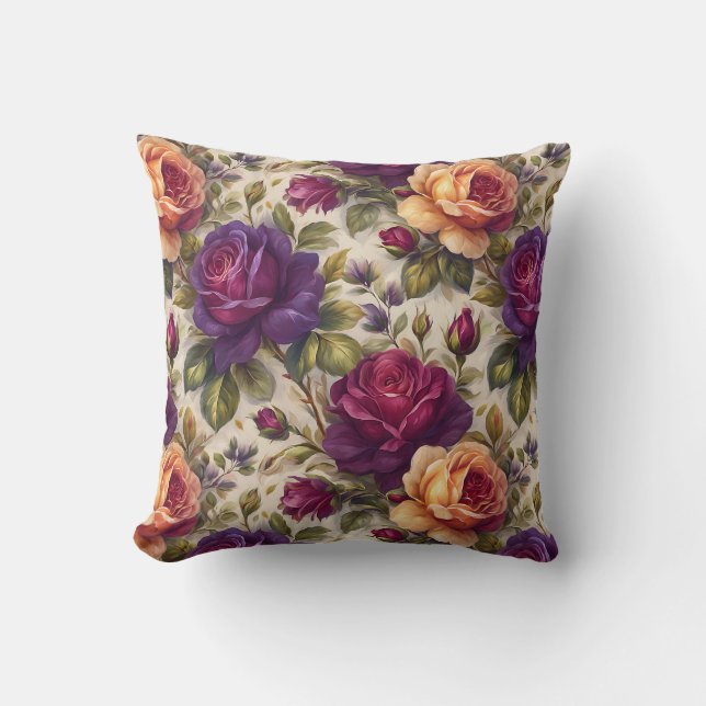 Elegant Vintage Stylish Romantic Floral Chic Cushion (Front)
