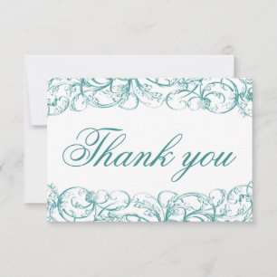 Elegant vintage swirls wedding thank you cards
