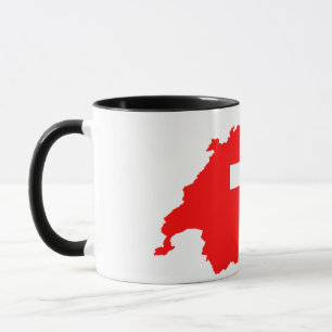 Elegant Vintage Swiss Flag Covered Ceramic Mug