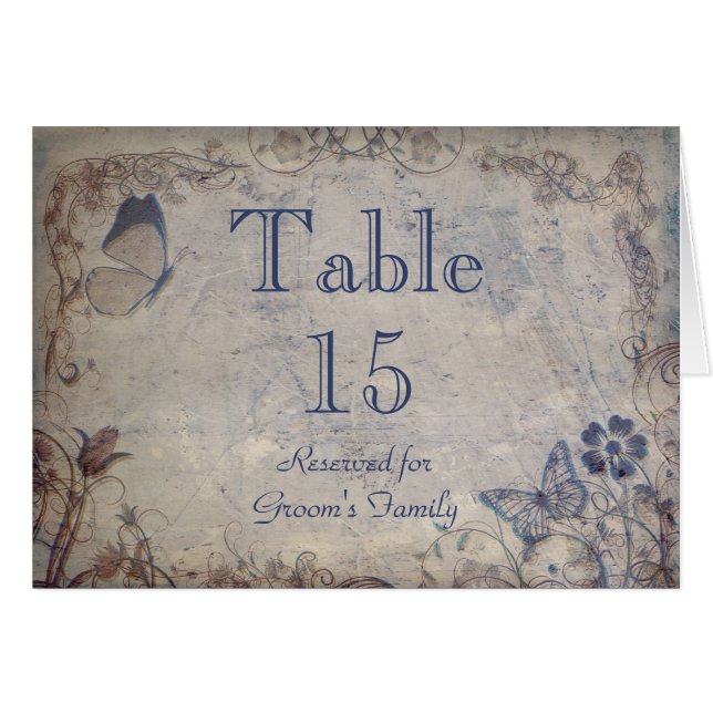 Elegant  Vintage Table Seating Name Card (Front Horizontal)