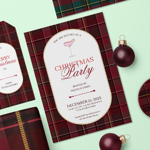 Elegant vintage Tartan Plaid Christmas Invitation