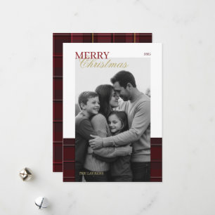 Elegant vintage Tartan Plaid Holiday Card