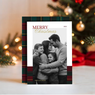 Elegant vintage Tartan Plaid Holiday Card