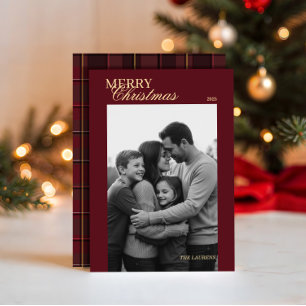 Elegant vintage Tartan Plaid Holiday Card