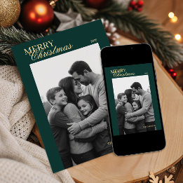 Elegant vintage Tartan Plaid Holiday Card