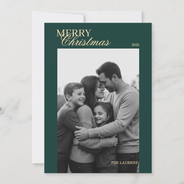 Elegant vintage Tartan Plaid Holiday Card (Front)