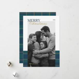 Elegant vintage Tartan Plaid Holiday Card