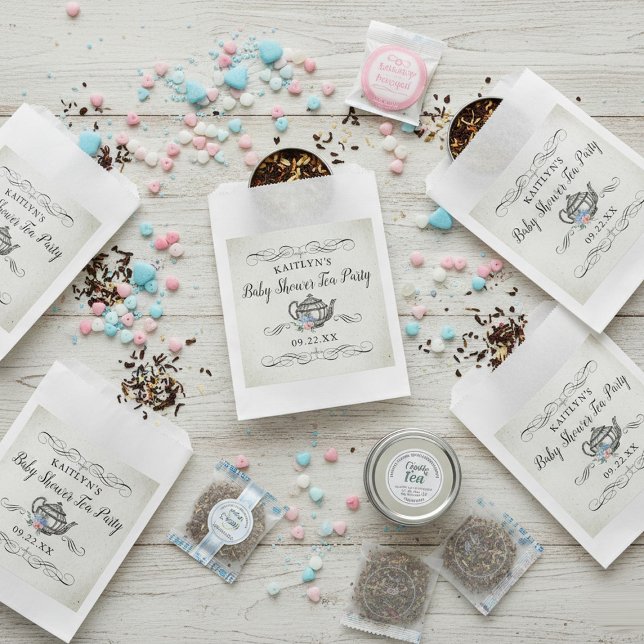 Elegant Vintage Tea Party | Baby Shower Favour Bags (Creator Uploaded)