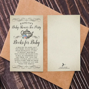 Elegant Vintage Tea Party   Book Request Enclosure Card