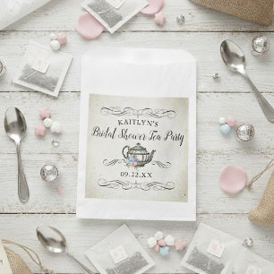Elegant Vintage Tea Party   Bridal Shower Favour Bags