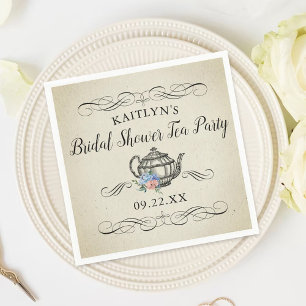 Elegant Vintage Tea Party   Bridal Shower Napkin