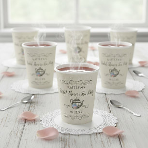 Elegant Vintage Tea Party Bridal Shower Paper Cups