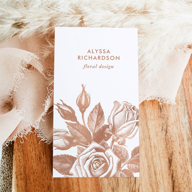 Elegant Vintage Tea Roses Business Card (Creator Uploaded)