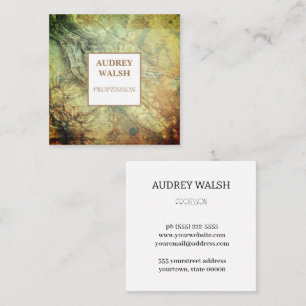 Elegant vintage texture brown square business card