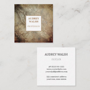 Elegant vintage texture brown square business card
