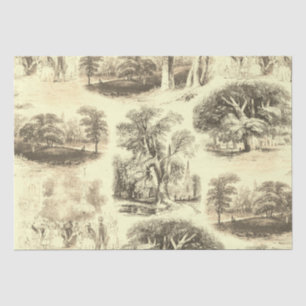 Elegant Vintage Toile English Country Beige Cream Tissue Paper