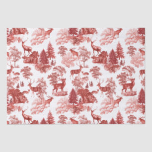 Elegant Vintage Toile Red Deer in Woodland Tissue Paper
