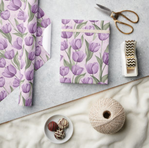 Elegant Vintage Tulip Flower Wrapping Paper
