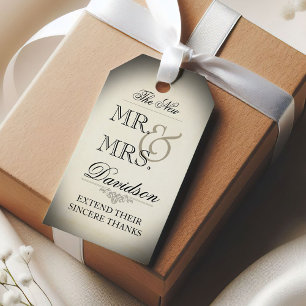 Elegant Vintage Typography Old Style Wedding Gift Tags