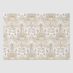 Elegant Vintage Victorian Beige Flower Pattern Tissue Paper