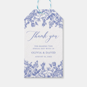 Elegant Vintage Victorian Blue Floral Wedding Gift Tags