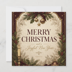 Elegant Vintage Victorian Christmas Greeting Invitation
