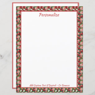 Elegant Vintage Victorian Red Pink Roses