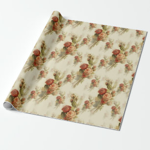 Elegant Vintage Victorian Rose Floral Pattern Gift Wrapping Paper
