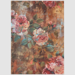 Elegant Vintage Victorian Rustic Floral Decoupage  Tissue Paper