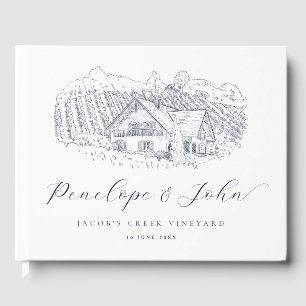 Elegant Vintage Vineyard Destination Wedding Guest Book