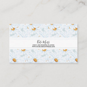Elegant Vintage Watercolor Daisy Business Card