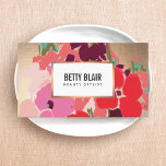 Elegant Vintage Watercolor Floral Art  Business Card<br><div class="desc">A sophisticated and artistic digital painting of colourful flowers in vivid hues of red,  purple,  green,  turquoise and pink.</div>