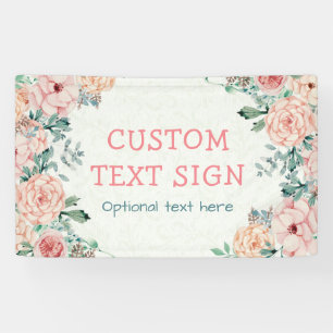 Elegant Vintage Watercolor Floral Baby Shower Sign