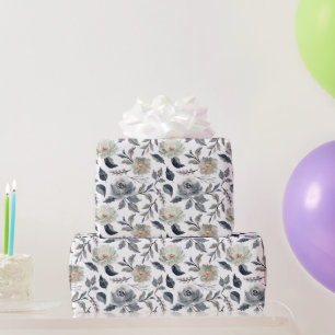 Elegant Vintage Watercolor Floral Botanical Wrapping Paper
