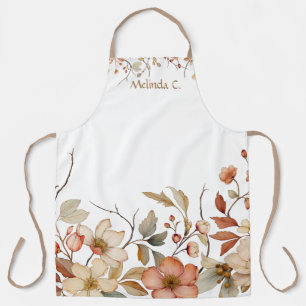 Elegant Vintage Watercolor Floral Design Apron