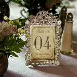 Elegant Vintage Wedding 4" x 6" Table Numbers Photo Print<br><div class="desc">These vintage table numbers are perfect for framing in a 4" x 6" frame. Easily personalise each table number and add them to your cart one by one.</div>