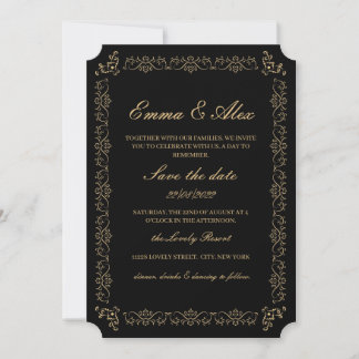 Elegant Vintage Wedding Invitation