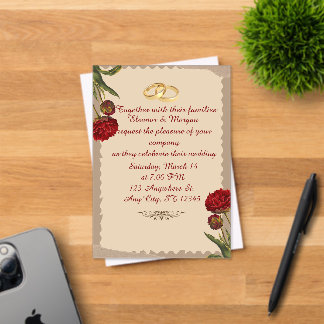 Elegant Vintage Wedding Invitation