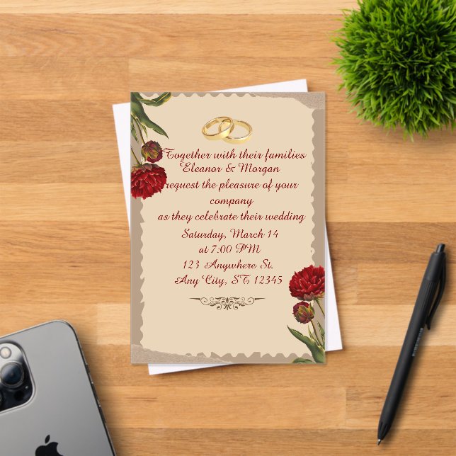 Elegant Vintage Wedding Invitation (Insitu (Invitation Card))